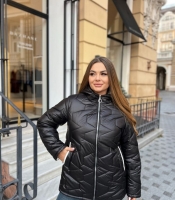 Куртка женская стёганая из плащёвки лаке с силиконовым утеплителем средней длины осенне-зимняя