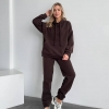 Спортивный костюм женский из трёхнитки на флисе с худи осенне-зимний  k-125337