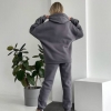 Спортивный костюм женский из трёхнитки на флисе с худи осенне-зимний  k-125343