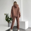 Спортивный костюм женский из трёхнитки на флисе с худи осенне-зимний  k-125345