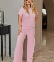 Женский домашний костюм из велсофта двусторонней махры с коротким ворсом (майка и брюки) осенне-зимний