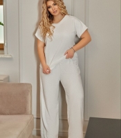 Женский домашний костюм из двустороннего велсофта махрового качества с коротким ворсом (майка и брюки) осенне-зимний