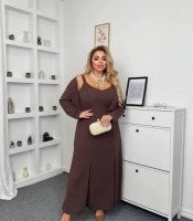 Женский костюм-двойка из креп-дайвинга платье с болеро осенне-зимний