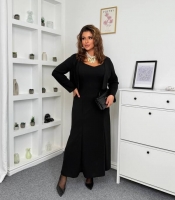 Женский костюм-двойка из креп-дайвинга платье с болеро осенне-зимний