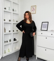 Женский костюм-двойка из креп-дайвинга платье с болеро осенне-зимний