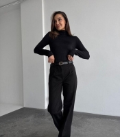 Брюки женские трикотажные шерстяные классические клёш осенне-зимние