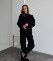 Пижама женская махровая двусторонняя с манжетами осенне-зимняя