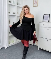 Юбка женская трикотажная в рубчик расклешенная клиньями осенняя зимняя