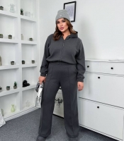 Спортивный костюм женский ангора вязка утепленный двойка с капюшоном и штанами палаццо осенний зимний