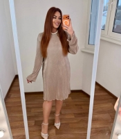 Платье-плиссе женское прямого кроя из эластичной гофрированной ткани осеннее зимнее