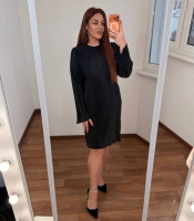 Платье-плиссе женское прямого кроя из эластичной гофрированной ткани осеннее зимнее