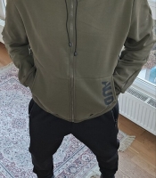 Костюм-двойка мужской спортивный из трёхнитки на флисе с капюшоном и молнией осенний зимний