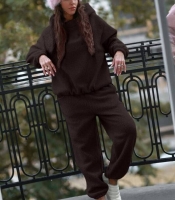 Спортивный костюм женский зимний оверсайз из ткани тедди на флисе утеплённый двунитка двойка