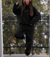 Спортивный костюм женский зимний оверсайз из ткани тедди на флисе утеплённый двунитка двойка