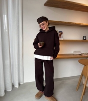 Спортивный костюм женский зимний оверсайз из турецкой трёхнитки пенье на флисе утеплённый двойка