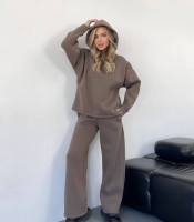 Спортивный костюм женский трёхнитка на флисе утеплённый повседневный осенний зимний