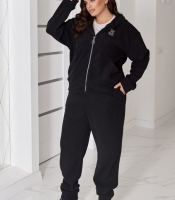 Спортивный костюм женский флис полар утеплённый с кофтой на молнии повседневный осенний зимний