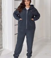 Спортивный костюм женский флис полар утеплённый с кофтой на молнии повседневный осенний зимний