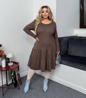 Платье женское трикотажное фасон трапеция утеплённое повседневное осеннее зимнее