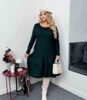 Платье женское трикотажное фасон трапеция утеплённое повседневное осеннее зимнее