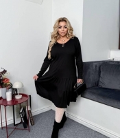 Платье женское трикотажное фасон трапеция утеплённое повседневное осеннее зимнее