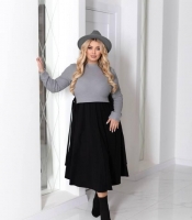 Платье женское трикотажное фасон трапеция длинное утеплённое повседневное осеннее зимнее