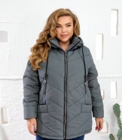 Куртка женская плащевка утеплённая синтепон 250 с капюшоном повседневная осеняя зимняя