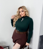 Лонгслив женский из теплой эластичной ткани пума осенний зимний