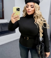 Лонгслив женский из теплой эластичной ткани пума осенний зимний