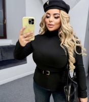 Лонгслив женский из теплой эластичной ткани пума осенний зимний