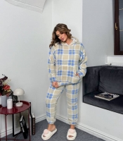 Пижама женская махровая теплая штаны и кофта осенняя зимняя