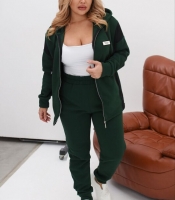Спортивный костюм женский трехнитка на флисе утепленный худи на молнии и джоггеры осенне-зимний