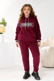 Спортивный костюм женский трехнитка на флисе утепленный худи оверсайз с блестящим принтом и джоггеры осенне-зимний Спортивный костюм женский трехнитка на флисе утепленный худи оверсайз с блестящим принтом и джоггеры осенне-зимний