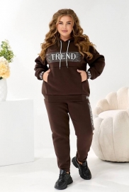 Спортивный костюм женский трехнитка на флисе утепленный худи оверсайз с блестящим принтом и джоггеры осенне-зимний Спортивный костюм женский трехнитка на флисе утепленный худи оверсайз с блестящим принтом и джоггеры осенне-зимний