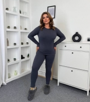 Пижама женская утеплённая из мягкого меха Тедди с манжетами осенняя зимняя