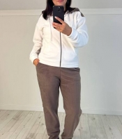 Спортивный костюм женский утеплённый из флиса Полар с капюшоном и прямыми брюками осенний зимний