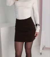 Юбка женская мини теплая из трикотажа шерсть осенне зимняя