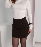 Юбка женская мини теплая из трикотажа шерсть осенне зимняя