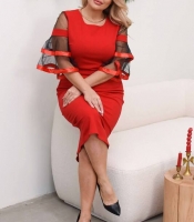 Платье женское вечернее креп-дайвинг с декоративными рукавами осеннее зимнее