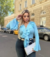 Комбинезон женский нарядный запахной электрик из костюмки с напылением осенний зимний