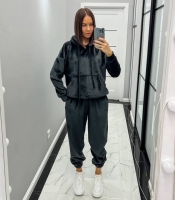 Спортивный костюм женский из двустороннего велюра утепленный осенний зимний