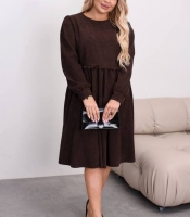 Платье женское вельветовое свободного кроя осеннее зимнее