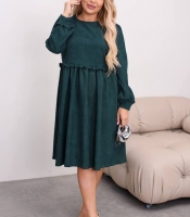 Платье женское вельветовое свободного кроя осеннее зимнее