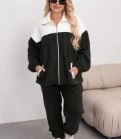 Спортивный костюм женский утепленный оверсайз флис на змейке осенний зимний