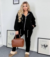 Спортивный костюм женский трехнитка утепленный с худи на змейке и джоггерами осенний зимний