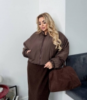 Бомбер женский плащевка Канада утепленный короткий осенний зимний