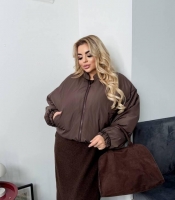 Бомбер женский плащевка Канада утепленный короткий осенний зимний