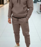 Спортивный костюм мужской флис плотный с худи и штанами осенний зимний