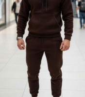 Спортивный костюм мужской флис плотный с худи и штанами осенний зимний
