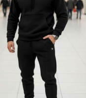 Спортивный костюм мужской флис плотный с худи и штанами осенний зимний